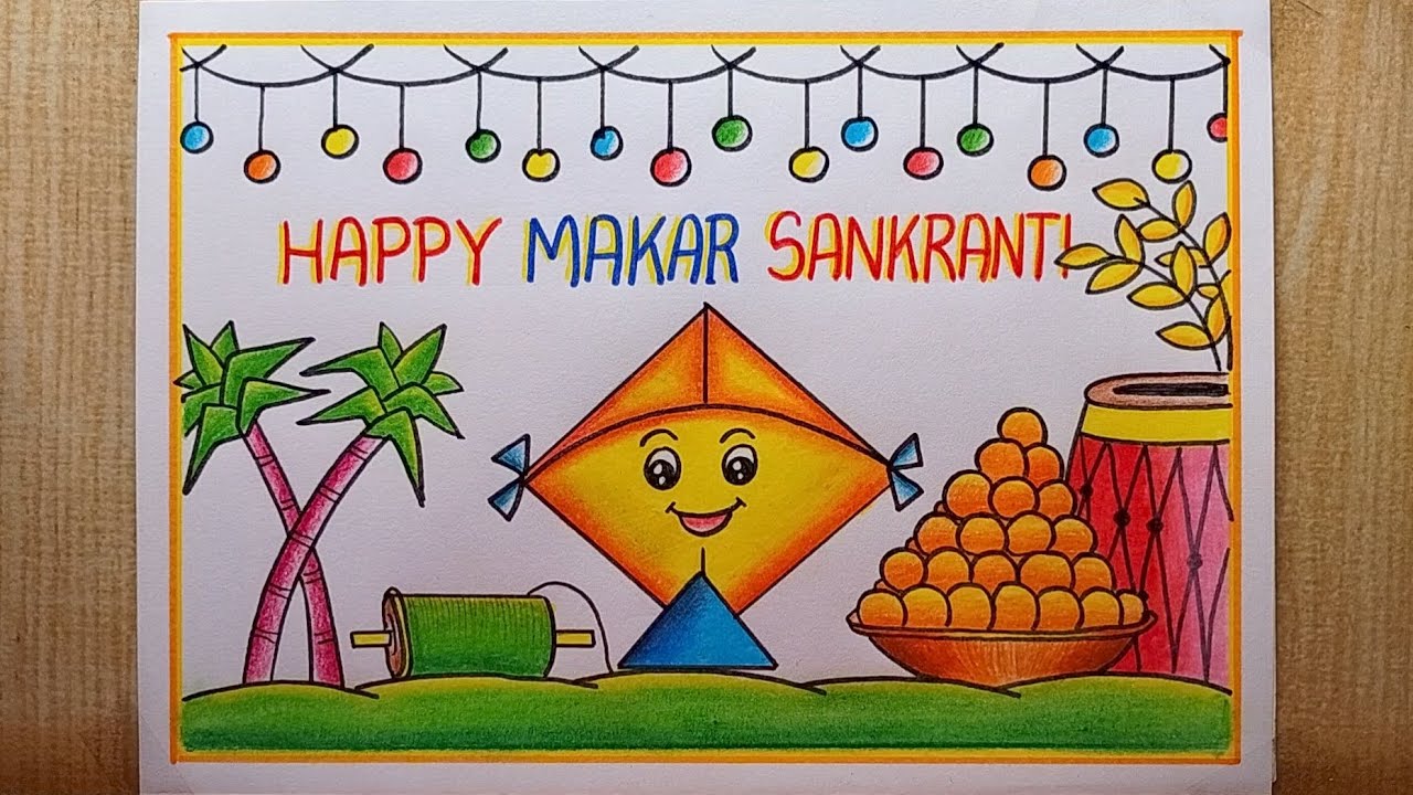 Happy Makar Sankranti Drawing PNG Transparent Images Free Download | Vector  Files | Pngtree